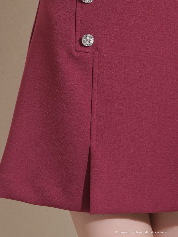 画像7: 【ANDY/アンディ】シアー/ レース/ 切替/ タイトスリーブ/ 五分袖/ 袖あり/ ダブルボタン/ ボックスプリーツ/ フレア/ ワンピース/ ミニドレス/ キャバドレス[OF05] (7)