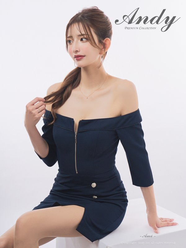 ネイビー　モデル：あみ　身長：163cm　着用サイズ：Sサイズ