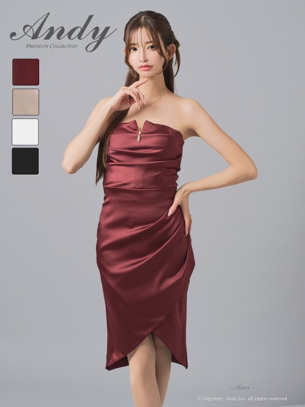 ワインレッド　モデル：あみ　身長：163cm　着用サイズ：Sサイズ