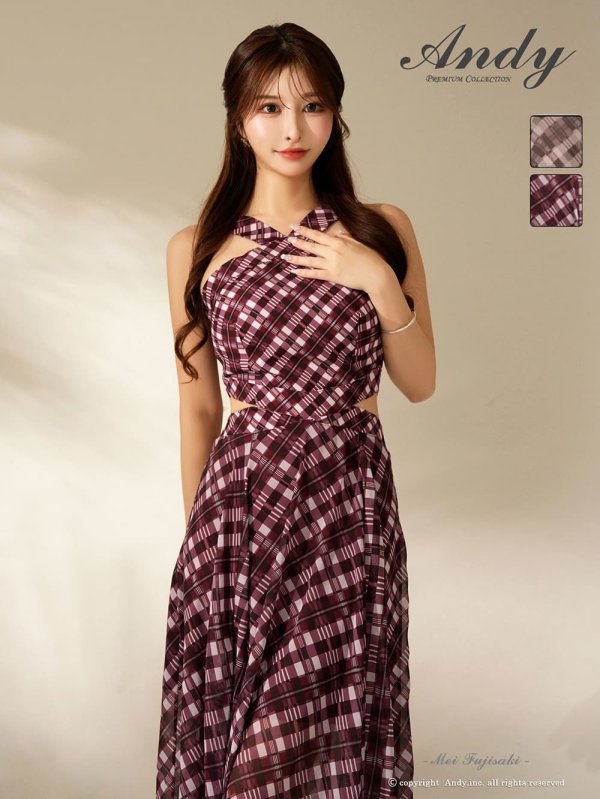 バーガンディ　モデル：藤咲めい　着用サイズ：Sサイズ