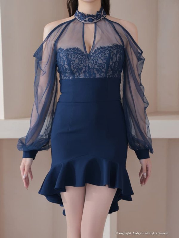 ネイビー　 モデル：あみ　身長：163cm　着用サイズ：Sサイズ