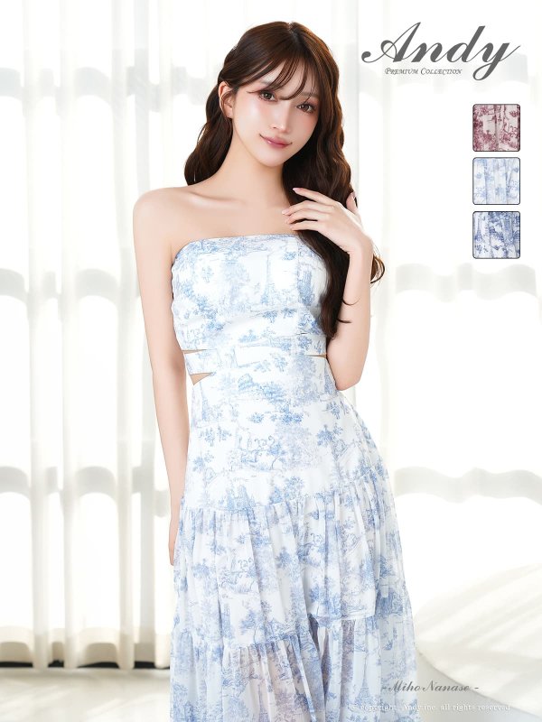 ホワイトxブルー　モデル：七瀬みほ　身長：162cm　着用サイズ：Sサイズ