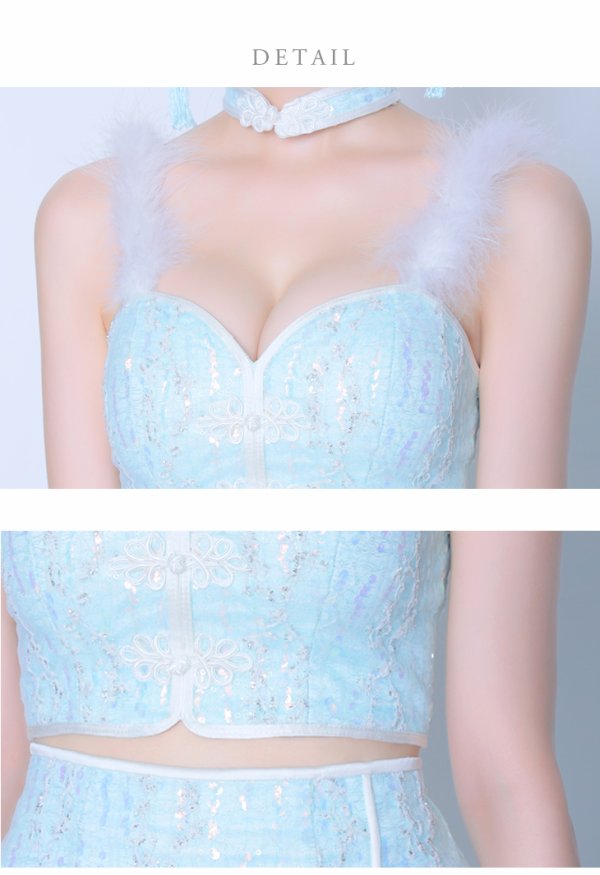 画像12: 【即日発送】XSサイズあり 【ANIER./アニエル】【ROBE de FLEURS/ローブドフルール】Emo chaina dress/ ファー/ ツーピース/ チャイナドレス/ コスプレ/ ミニドレス/ キャバドレス[ヘッドアクセ・チョーカー付き][OF08] (12)