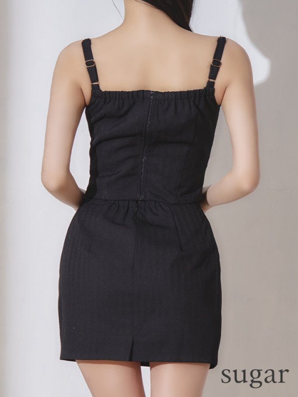 画像9: XSサイズあり【ANIER./アニエル】【ROBE de FLEURS/ローブドフルール】チェーン/ フェティッシュ/ セットアップ/ 2ピース/ キャミソール/ タイト/ ミニドレス/ キャバドレス[OF08] (9)