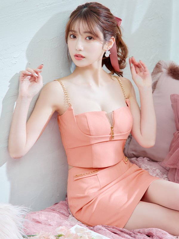 画像17: XSサイズあり【ANIER./アニエル】【ROBE de FLEURS/ローブドフルール】チェーン/ フェティッシュ/ セットアップ/ 2ピース/ キャミソール/ タイト/ ミニドレス/ キャバドレス[OF08] (17)