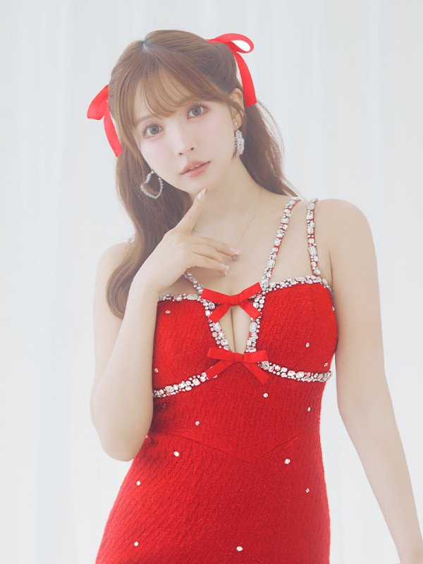 画像12: XSサイズあり【ANIER./アニエル】【ROBE de FLEURS/ローブドフルール】Bijou lame tweed mini Santa/ ビジュー/ ラメ/ ツイード/ ミニサンタ/ ミニドレス/ キャバドレス[OF08] (12)