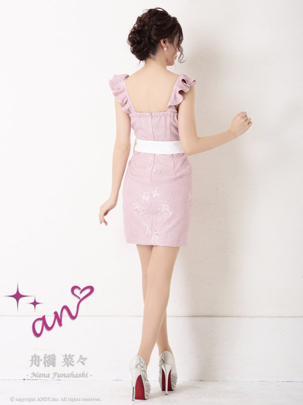 画像4: 【an/アン】レース/ リボン/ 立体フラワー/ タイト/ ミニドレス / キャバドレス[OF05] (4)