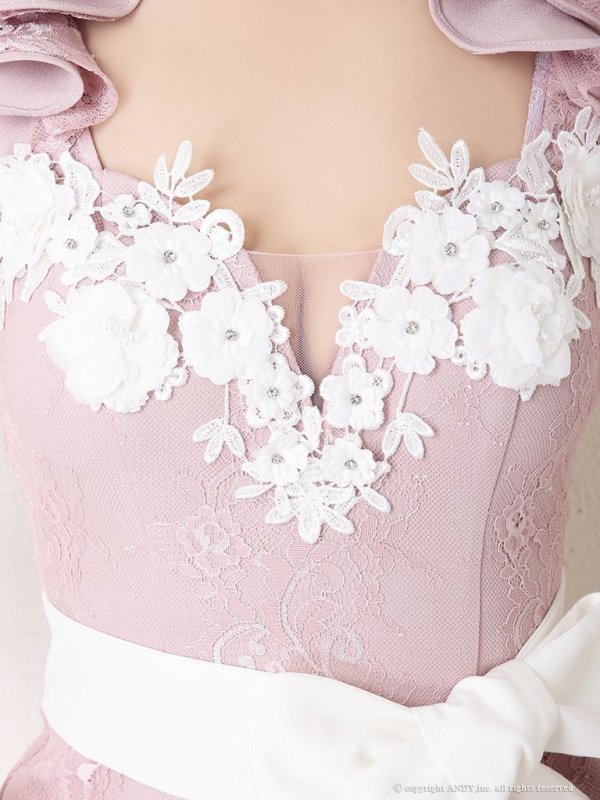 画像6: 【an/アン】レース/ リボン/ 立体フラワー/ タイト/ ミニドレス / キャバドレス[OF05] (6)