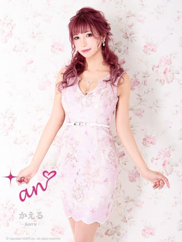 画像10: ANDY Fashion Press 04【an/アン】フラワー刺繍/ ベルト/ ノースリーブ/ タイト/ ミニドレス/ キャバドレス[OF05] (10)