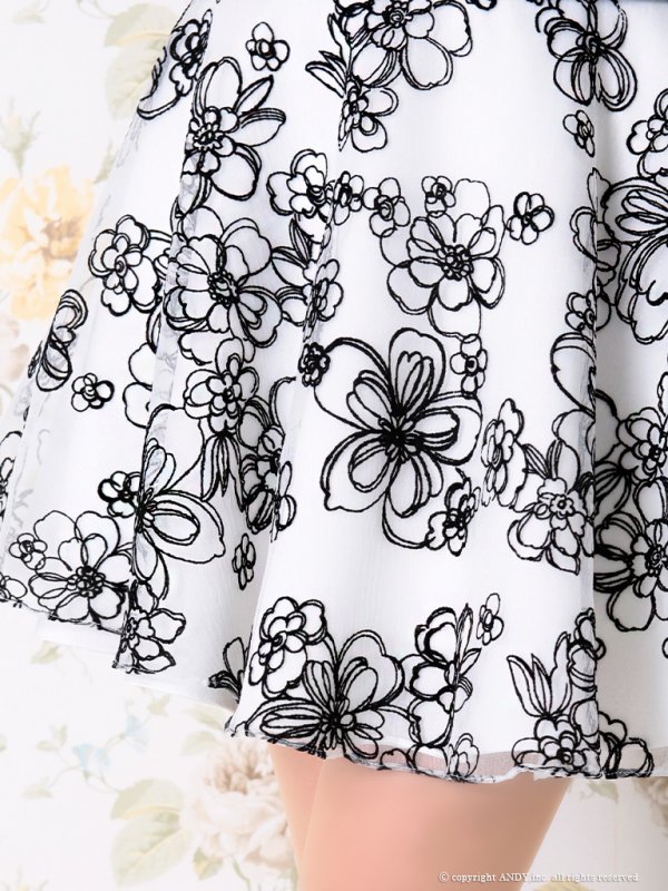 画像14: 【an/アン】オフショル/ 袖あり/ フラワー刺繍/ フレア/ セットアップ/ ミニドレス/ キャバドレス[OF05] (14)