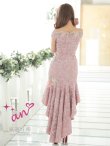 画像4: 【couture an】マーメイド/フラワー刺繍 /オフショル/ケミカルレース /ミディアムドレス /ショートインロング/キャバドレス long[OF05] (4)