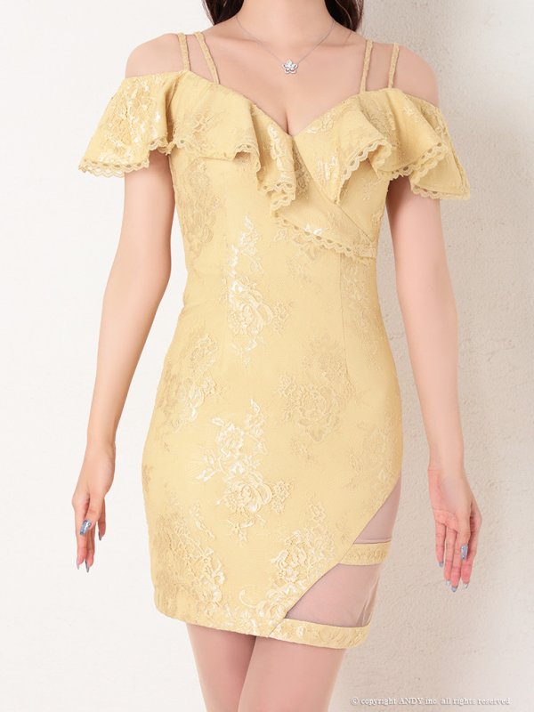 画像12: 【an/アン】オフショル/ 総レース/ フリル/ シアー/ タイト/ ミニドレス/ キャバドレス[OF05] (12)