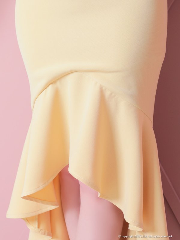 画像27: 【an /アン】マーメイド/ チュール/ シフォン/ ショルダーリボン/ フリル/ テールカット/ ミディアムドレス/ キャバドレス[OF05] (27)