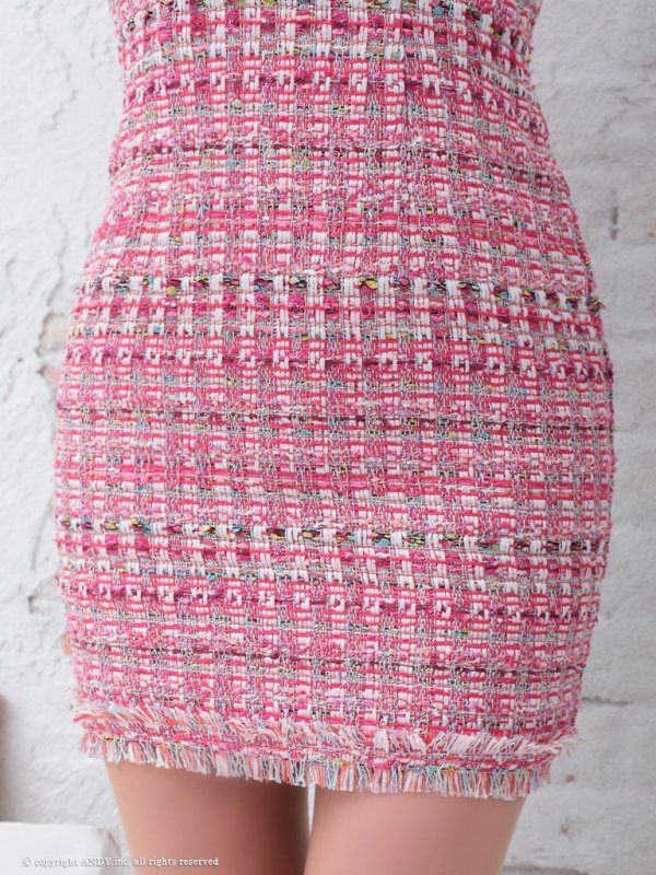 画像13: 【an/アン】ツイード / 半袖/ 袖あり/ タイト/ ミニドレス/ キャバドレス[OF05] (13)