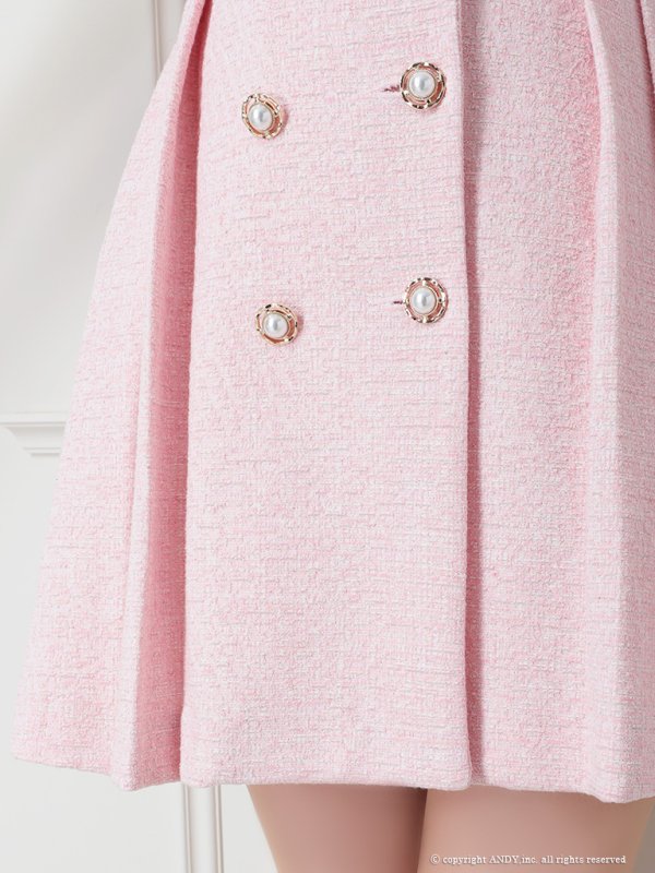 画像30: 【an/アン】襟付き/ ストレッチ/ パールボタン/ ジャケット風/ ノースリーブ/ プリーツ/ フレア/ ワンピース/ ミニドレス/ キャバドレス[OF05] (30)