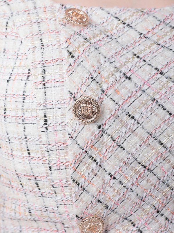 画像13: 【LIMITED SALE開催中！! 11月11日より順次発送予定】sugarオリジナルカラー☆XSサイズあり【an/アン】ミックスツイード/ ボタンデザイン/ 半袖/ 袖あり/ セットアップ/ プリーツ/ ミニドレス/ キャバドレス[OF05] (13)