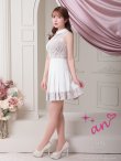 画像13: 【an /アン】襟付き/ ドットチュール/ レース切替/ ノースリーブ/ プリーツ/ フレア/ ミニドレス/ キャバドレス[OF05] (13)
