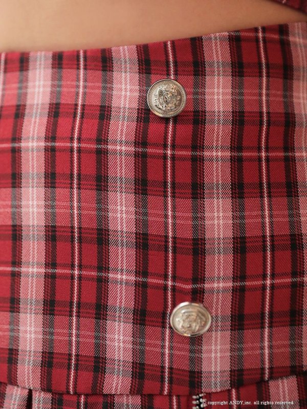 画像17: 【an /アン】チェック柄/ ショルダーリボン/ チュール/ Aライン/ セットアップ/ ミニドレス/ キャバドレス[OF05] (17)