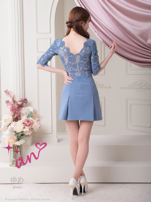 画像13: 【an/アン】レース/ 切り替え/ 七分袖/ 五分袖/ 長袖/ 袖あり/ ダブルボタン/ ミニドレス/ キャバドレス[OF05] (13)