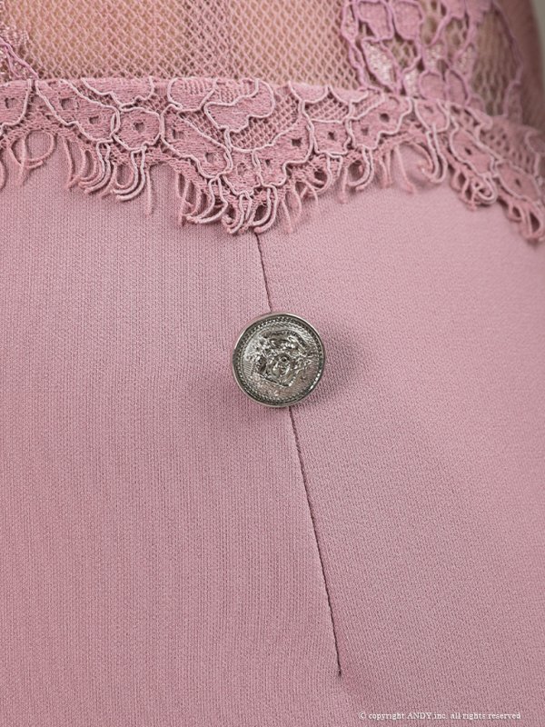 画像16: 【an/アン】襟付き/ レース切替/ カットアウト/ 五分袖/ 袖あり/ タイト/ プリーツ/ ミニドレス/ キャバドレス[OF05] (16)