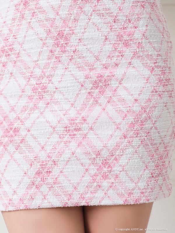 画像21: 【an/アン】チェック柄/ ストレッチツイード/ フロントボタン/ 半袖/ 袖あり/ タイト/ ミニドレス/ キャバドレス[OF05] (21)