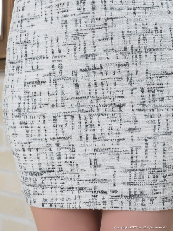 画像7: 【an/アン】ストレッチ/ ツイード/ ノースリーブ/ スクエアネック/ フロントジップ/ タイト/ ミニドレス/ キャバドレス[OF05] (7)