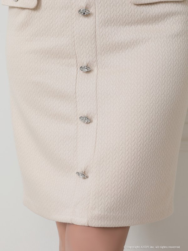 画像18: 【an/アン】ワンカラー/ ノースリーブ/ フロントボタン/ セットアップ/ ツーピース/ タイト/ ひざ丈/ ミディアムドレス/ キャバドレス[OF05] (18)