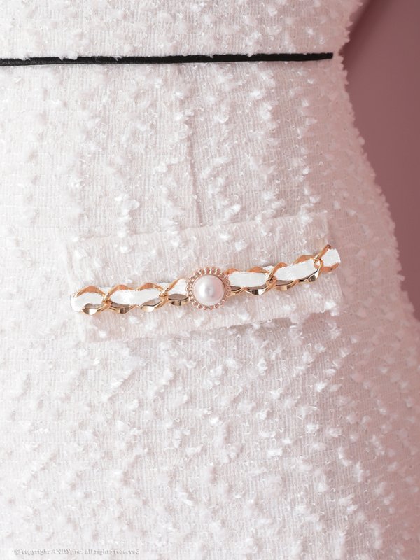 画像49: XSサイズあり【an/アン】ストレッチツイード/ フロントジップ/ ノースリーブ/ スリットネック/ ビスチェ/ タイト/ ミニドレス/ キャバドレス[OF05] (49)