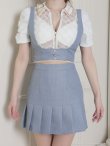 画像5: 【an /アン】襟付き/ フロントジップ/ レース/ パールボタン/ プリーツ/ Aライン/ セットアップ/ ミニドレス/ キャバドレス[OF05] (5)