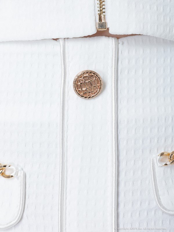 画像32: 【an/アン】ストレッチワッフル/ フロントジップ/ ゴールドバックル/ チェーンモチーフ/ ビスチェ/ セットアップ/ ツーピース/ タイト/ ミニドレス/ キャバドレス[OF05] (32)