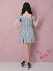 画像37: 【みゆう/関西コレクション着用】【an/アン】ギンガムチェック柄/ オフショルダー/ ショルダーリボン/ パールボタン/ プリーツ/ フレア/ ミニドレス/ キャバドレス[OF05] (37)