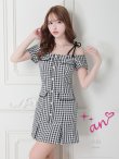 画像25: 【みゆう/関西コレクション着用】【an/アン】ギンガムチェック柄/ オフショルダー/ ショルダーリボン/ パールボタン/ プリーツ/ フレア/ ミニドレス/ キャバドレス[OF05] (25)