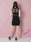 画像13: 【an/アン】襟付き/ ドットチュール/ ノースリーブ/ 切替/ フロントボタン/ ワンカラー/ タイト/ ミニドレス/ キャバドレス[OF05] (13)