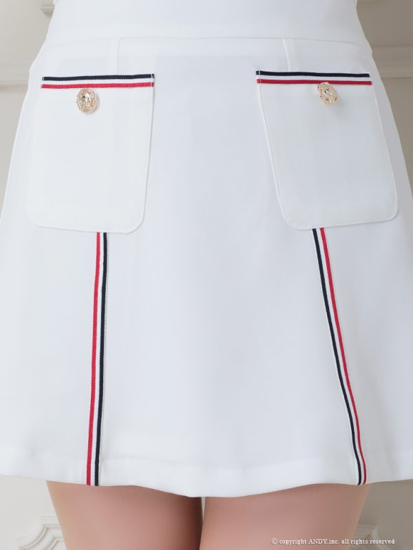 画像14: XSサイズあり【an /アン】フロントジップ/ マリンカラー/ トリコロールカラー/ スクエアネック/ セットアップ/ ツーピース/ フレア/ ミニドレス/ キャバドレス[OF05] (14)