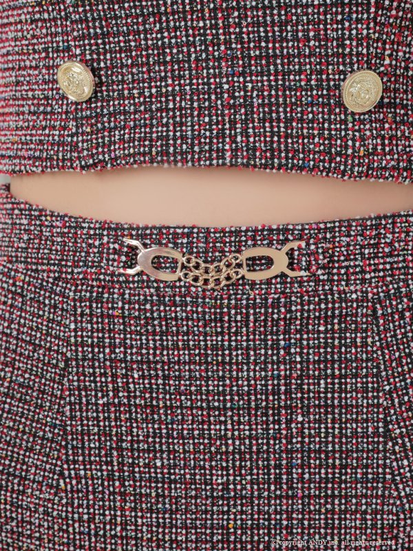 画像16: 【an /アン】スーパーストレッチツイード/ マーメイド/ 襟付き/ 半袖/ 袖あり/ セットアップ/ 裾フリル/ ミニドレス/ キャバドレス[OF05] (16)