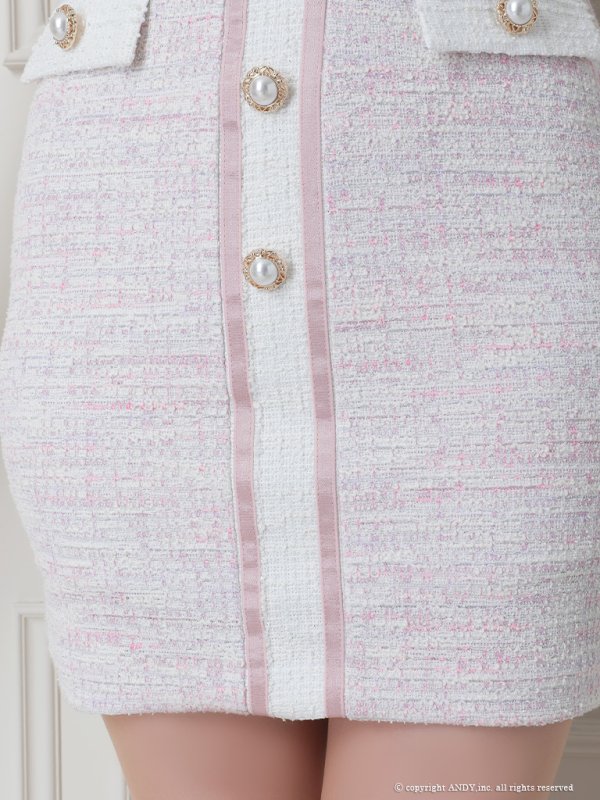 画像16: 【an/アン】ストレッチ/ ミックスツイード/ フロントボタン/ 半袖/ 袖あり/ タイト/ ミニドレス/ キャバドレス[OF05] (16)