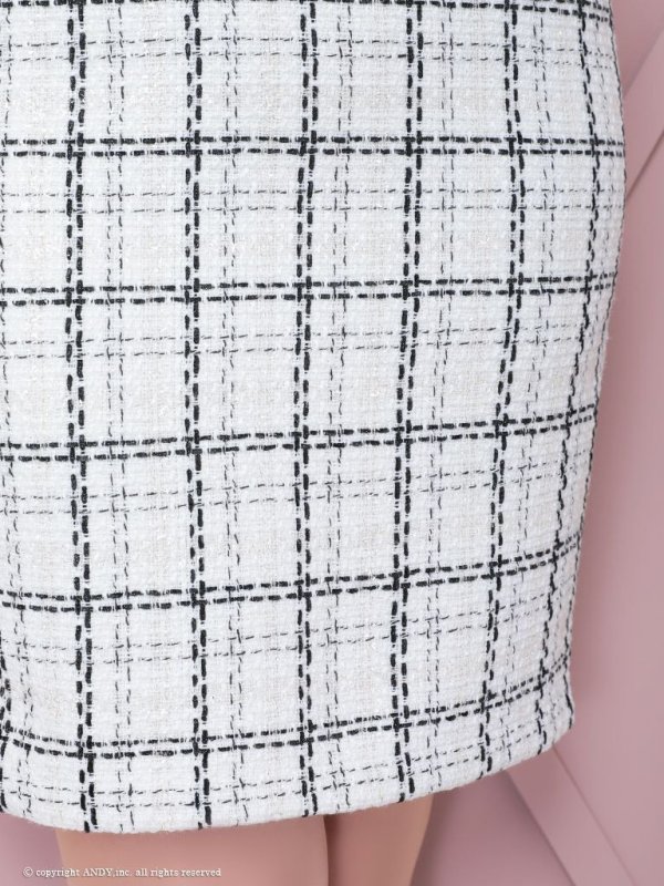 画像38: 【LIMITED SALE開催中！! 11月11日より順次発送予定】【an /アン】チェック柄/ チュール/ ショルダーリボン/ フロントジップ/ ノースリーブ/ タイト/ ミニドレス/ キャバドレス[OF05] (38)