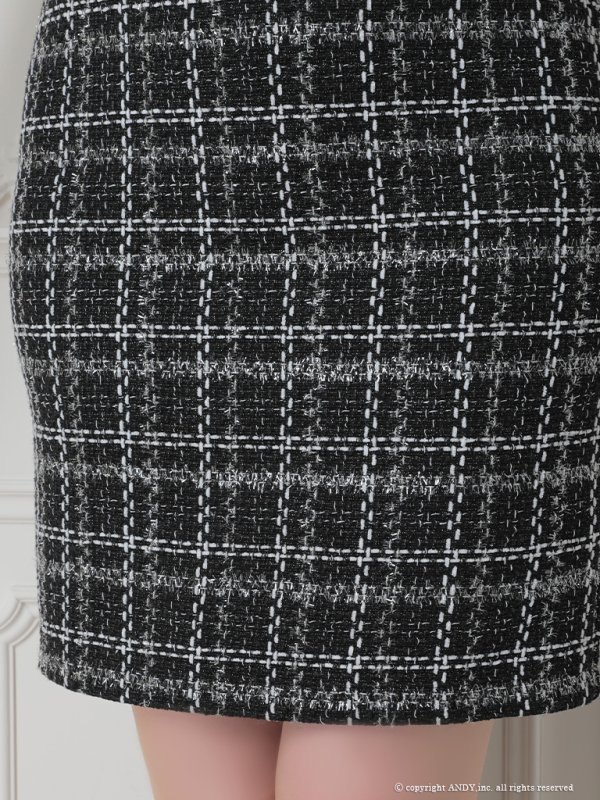 画像11: 【LIMITED SALE開催中！! 11月11日より順次発送予定】【an /アン】チェック柄/ チュール/ ショルダーリボン/ フロントジップ/ ノースリーブ/ タイト/ ミニドレス/ キャバドレス[OF05] (11)