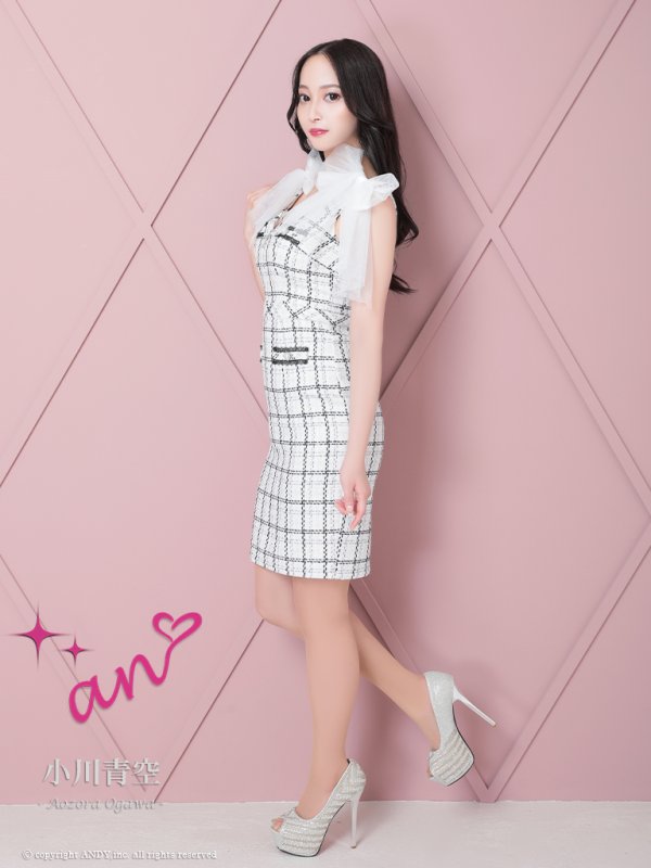画像33: 【LIMITED SALE開催中！! 11月11日より順次発送予定】【an /アン】チェック柄/ チュール/ ショルダーリボン/ フロントジップ/ ノースリーブ/ タイト/ ミニドレス/ キャバドレス[OF05] (33)