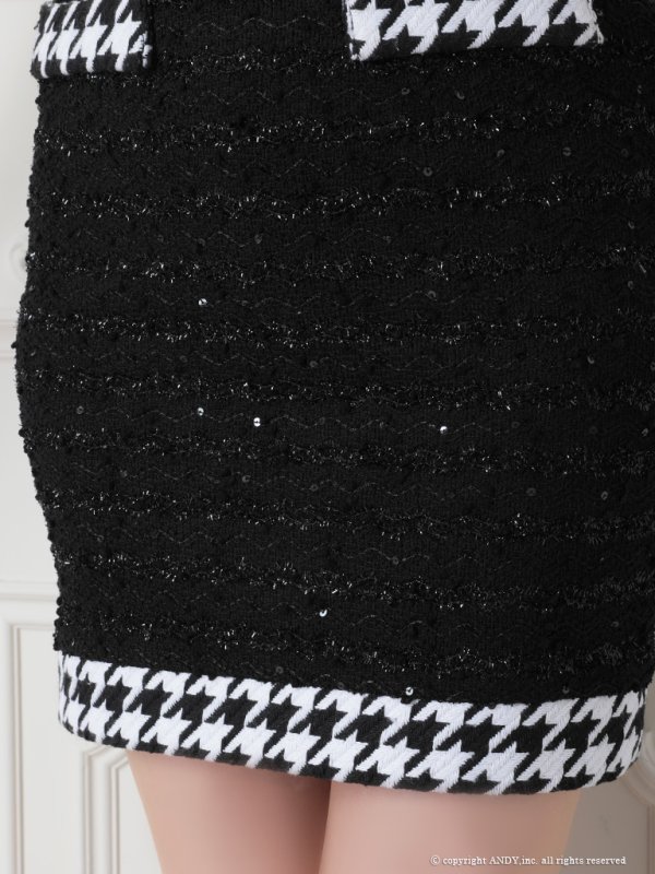 画像24: 【an/アン】ツイード/ 千鳥格子柄/ フロントジップ/ バストカットアウト/ ノースリーブ/ タイト/ ミニドレス/ キャバドレス[OF05] (24)