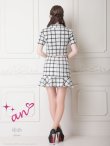 画像11: 【an /アン】チェック柄/ ツイード/ セットアップ/ ボタン/ 半袖/ 袖あり/ 裾フリル/ マーメイド/ ミニドレス/ キャバドレス[OF05] (11)