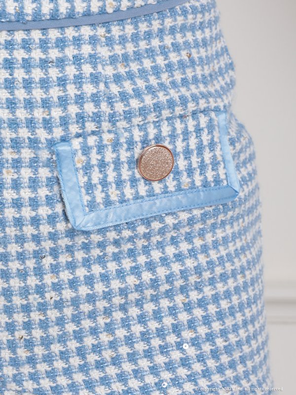 画像26: XSサイズあり【an /アン】ショルダーリボン/ 千鳥柄/ チェック/ ノースリーブ/ ポケットデザイン/ 裾フリル/ マーメイド/ ミニドレス/ キャバドレス[OF05] (26)