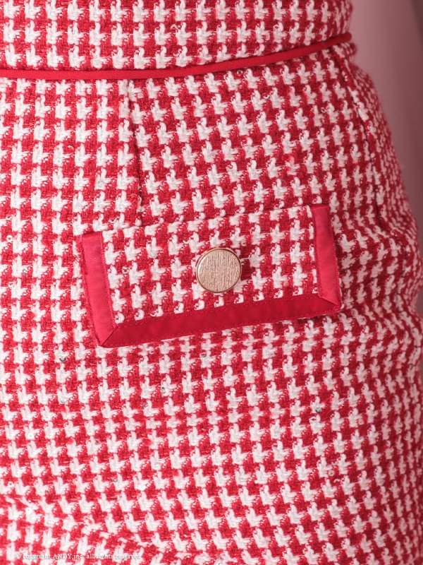 画像17: XSサイズあり【an /アン】ショルダーリボン/ 千鳥柄/ チェック/ ノースリーブ/ ポケットデザイン/ 裾フリル/ マーメイド/ ミニドレス/ キャバドレス[OF05] (17)