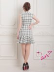 画像29: XSサイズあり【an/アン】マーメイド/ チェック/ 襟付き/ ジャケット風/ ノースリーブ/ ボタン/ アシンメトリーフリル/ ミニドレス/ キャバドレス[OF05] (29)