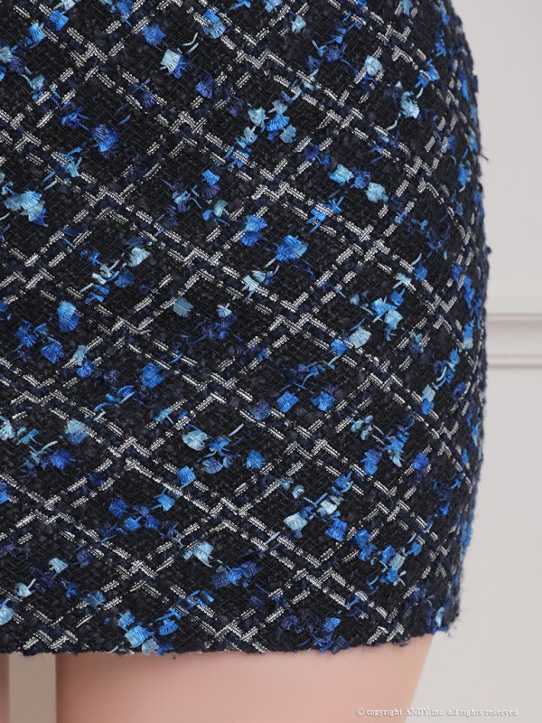 画像32: XSサイズあり【an/アン】 ツイード/ リボン/ フロントジップ/ ノースリーブ/ パールボタン/ タイト/ ミニドレス/ キャバドレス[OF05] (32)