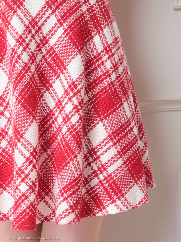 画像8: XSサイズあり 【an /アン】フロントジップ/ チェック/ ツイード/ 襟付き/ ノースリーブ/  フレア/ ミニドレス/ キャバドレス[OF05] (8)