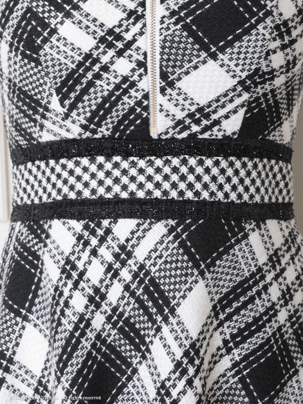 画像14: XSサイズあり 【an /アン】フロントジップ/ チェック/ ツイード/ 襟付き/ ノースリーブ/  フレア/ ミニドレス/ キャバドレス[OF05] (14)