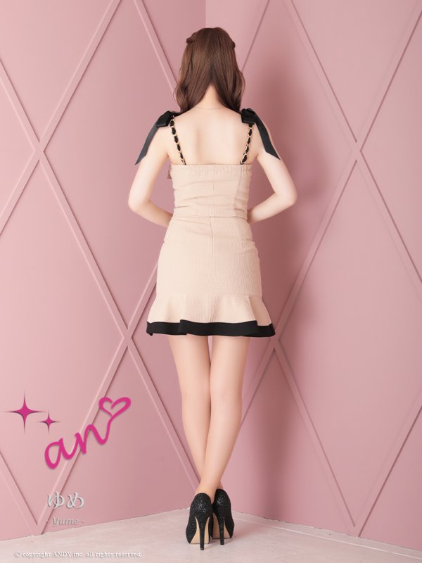 画像24: XSサイズあり【an/アン】ワッフル/ フロントジップ/ パイピング/ ショルダーリボン/ マーメイド/ セットアップ/ ツーピース/ タイト/ ミニドレス/ キャバドレス[OF05] (24)
