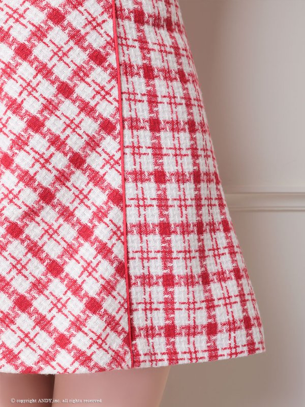 画像14: 【LIMITED SALE開催中！! 11月11日より順次発送予定】XSサイズあり 【an /アン】チェック柄/ スクエアネック/ ノースリーブ/ ポケットデザイン/ Aライン/ ミニドレス/ キャバドレス[OF05] (14)