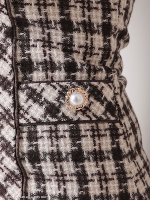 画像6: 【LIMITED SALE開催中！! 11月11日より順次発送予定】XSサイズあり 【an /アン】チェック柄/ スクエアネック/ ノースリーブ/ ポケットデザイン/ Aライン/ ミニドレス/ キャバドレス[OF05] (6)